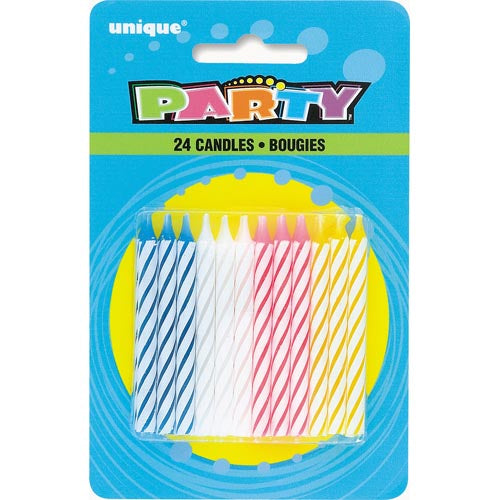 Unique Spiral Birthday Candles A Pack Of 24pcs - Colourful