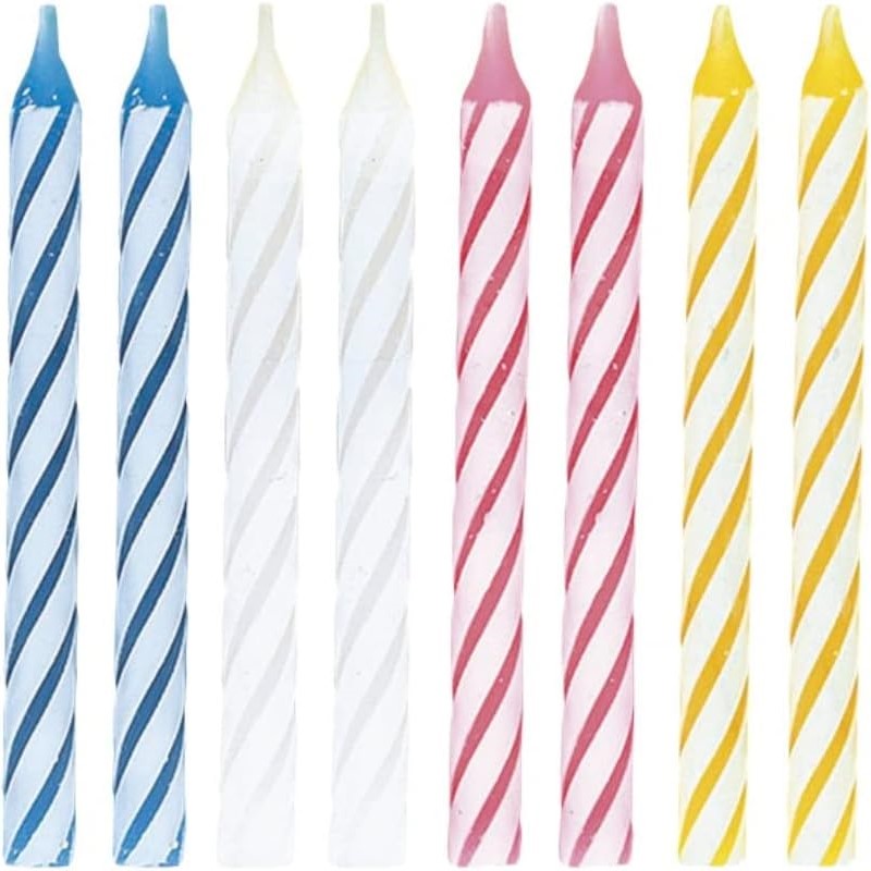 Unique Spiral Birthday Candles A Pack Of 24pcs - Colourful