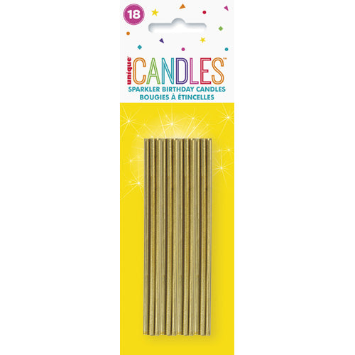 Unique Sparkle Birthday Candles A Pack Of 18pcs - Gold