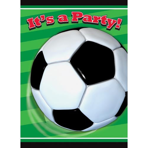 Unique Party Invitations And Envelopes A Pack Of 8pcs - 3D Soccer