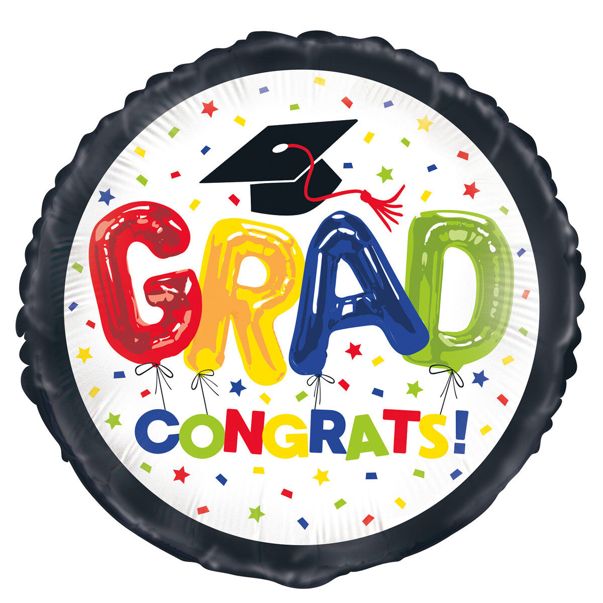 Unique Helium Foil Balloon 45.7cm - Grad Congrats!