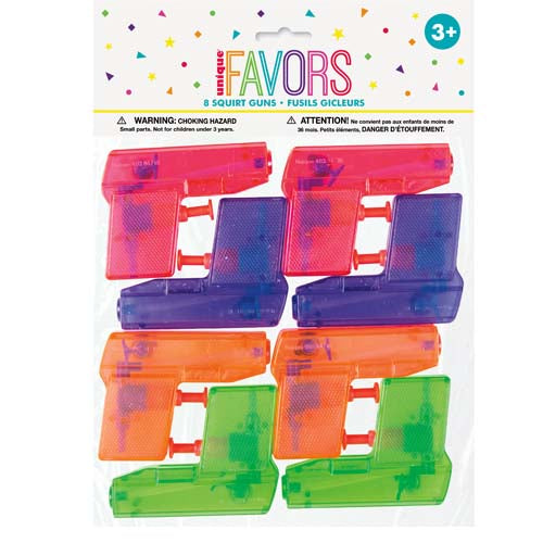 Unique Favors A Pack Of 8pcs - Squirt Guns