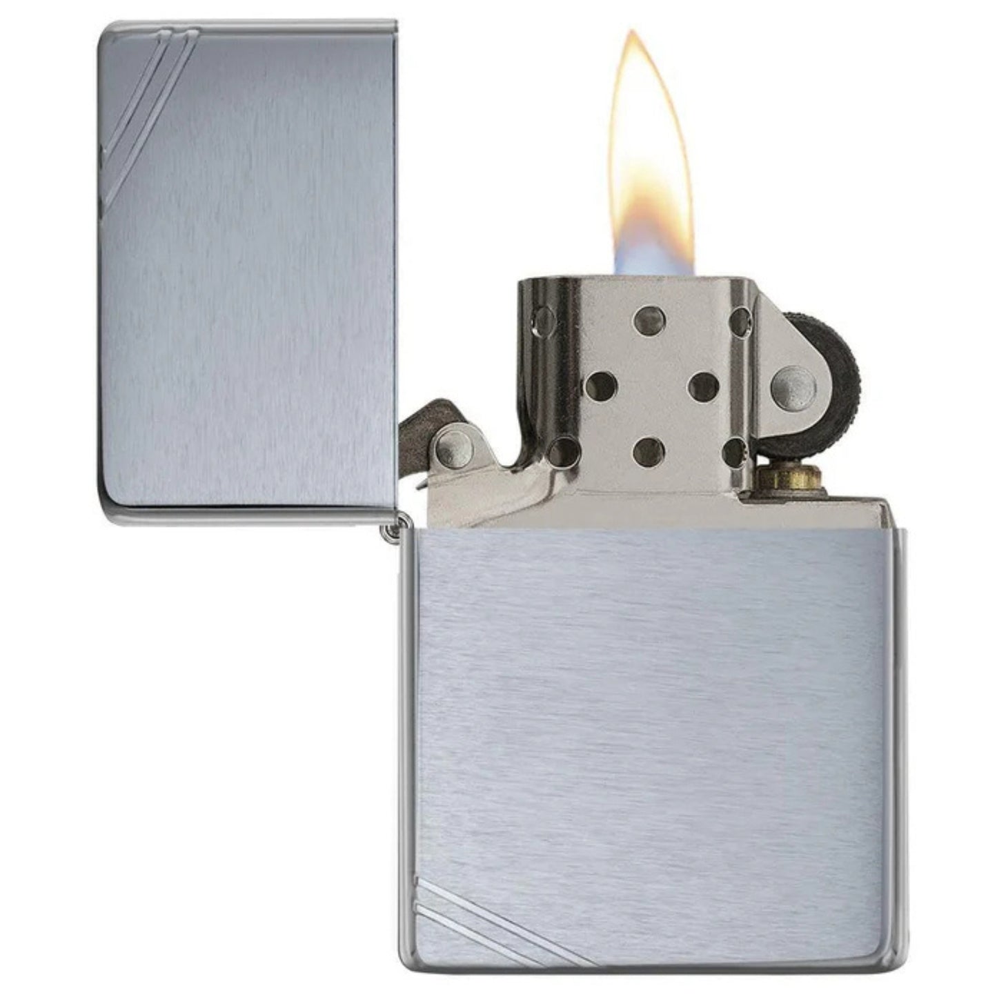Zippo 230 Brushed Chrome Vintage With Slashes