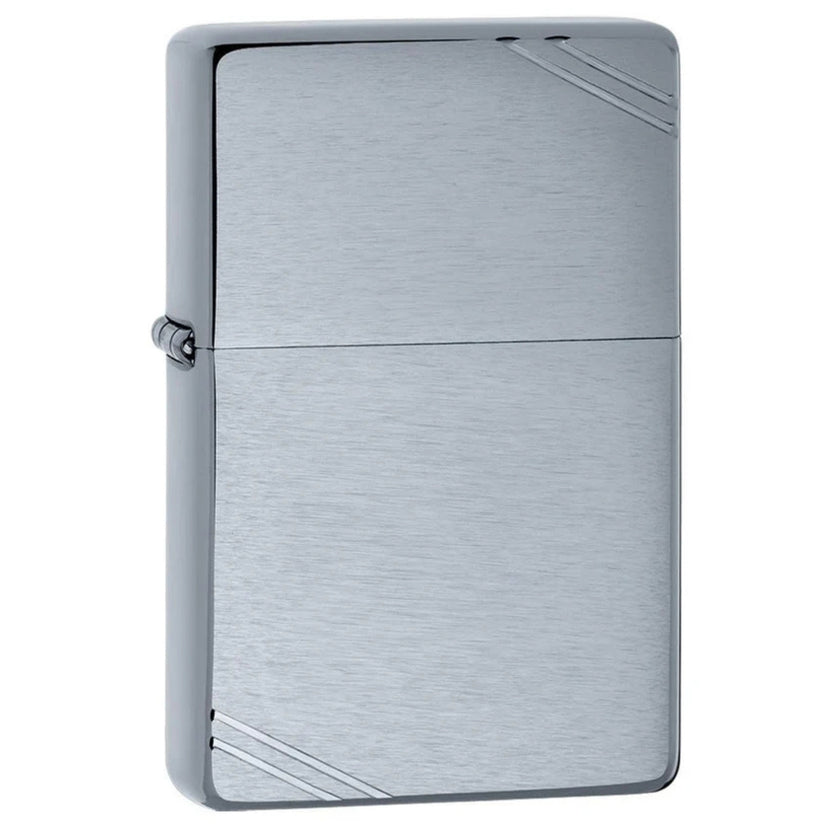 Zippo 230 Brushed Chrome Vintage With Slashes