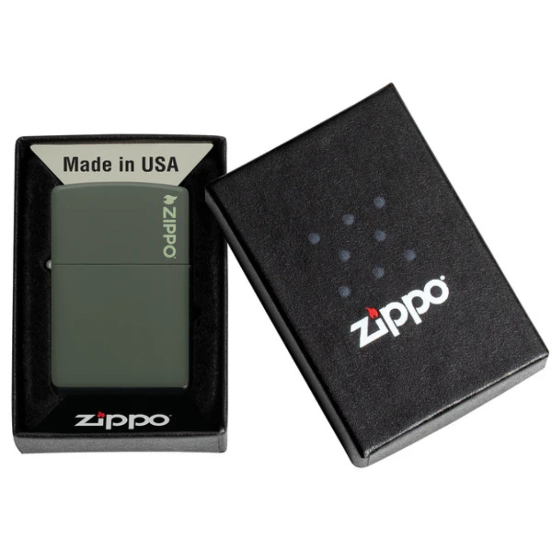 Zippo 221zl Classic Green Matte With Zippo Logo