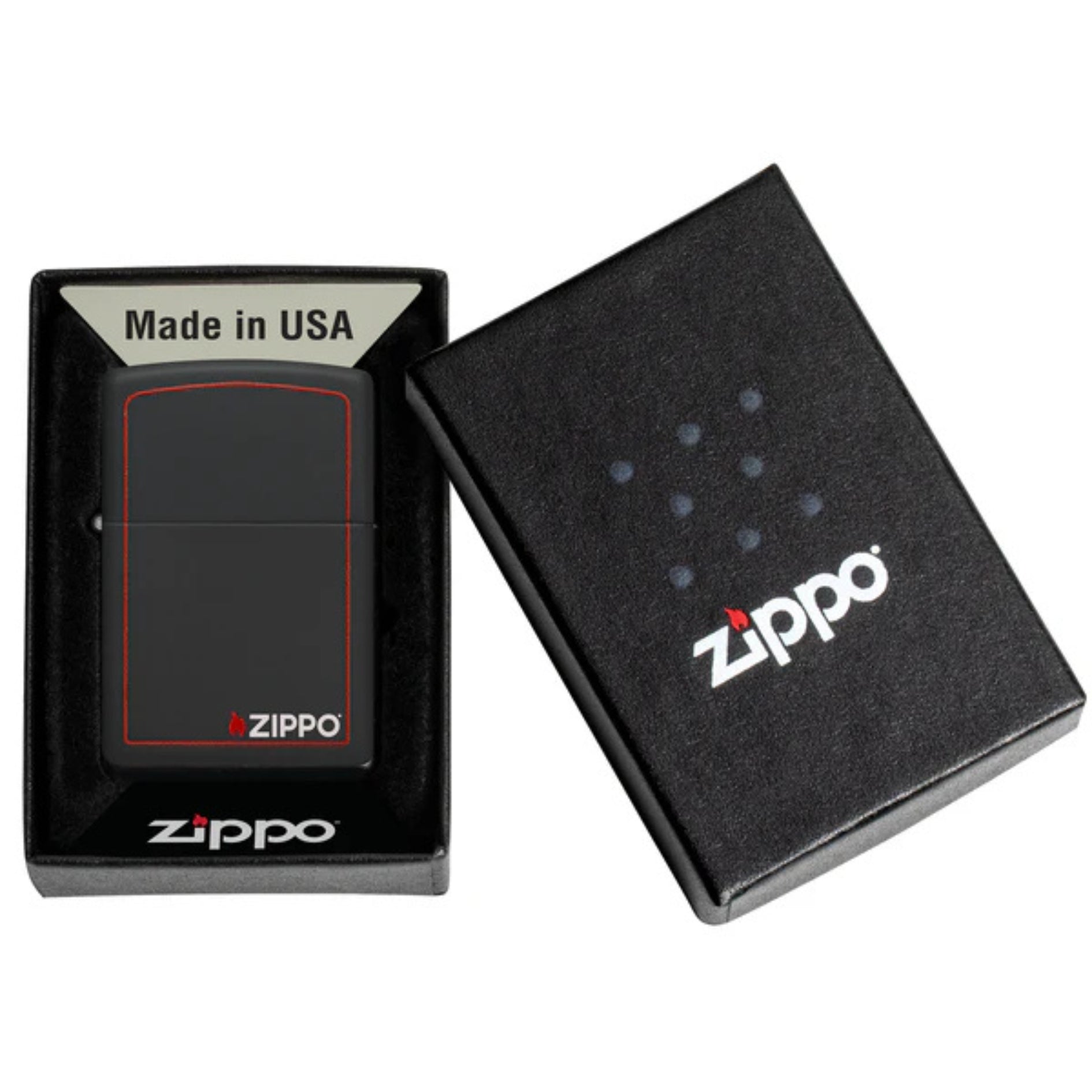 Zippo 218zb Classic Black And Red Zippo