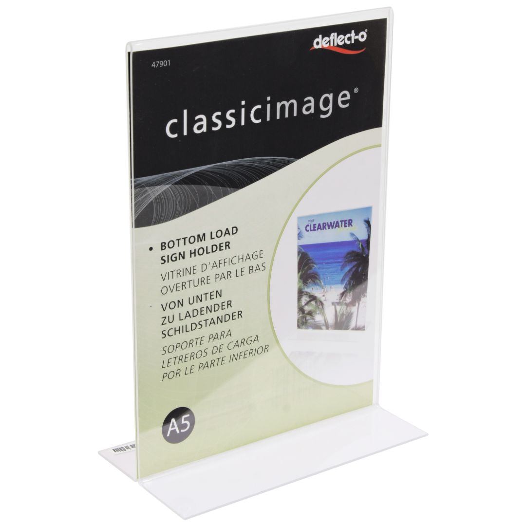 A5 Deflect-O Stand-Up Sign Holder