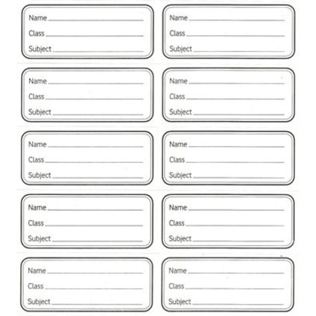 School Labels 1 Sheet