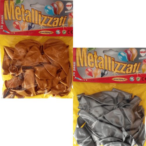 Inpag 12" Metallic Latex Balloons A Pack Of 25pcs x 1pc Assortment