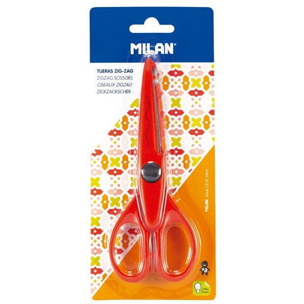 Milan Zig-Zag Handicraft Scissors Red