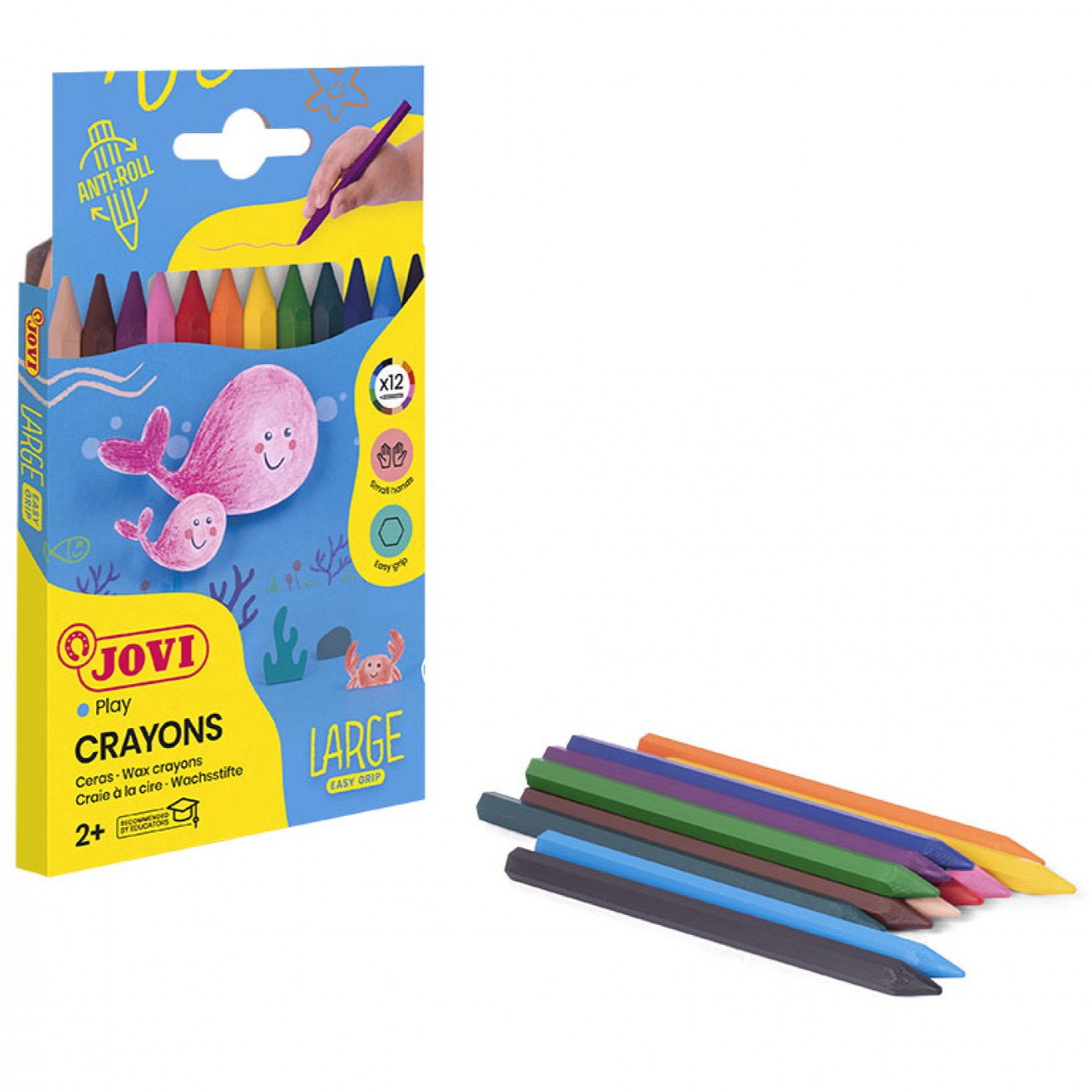 Jovi Play Hexagonal Wax Crayons A Pack Of 12ps