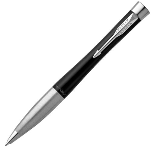 Parker Urban Ballpoint Twist M Blue Ink - Muted Black Lacquer & Chrome Trim