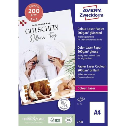 A4 Avery Premium Colour Laser Paper 200gsm 100p