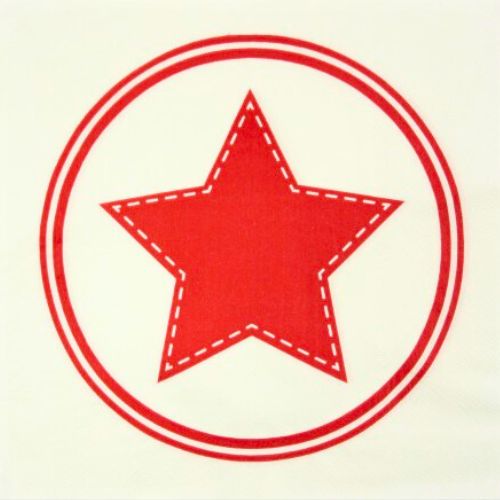 Napkins 33 x 33cm x 20pcs - Red Star
