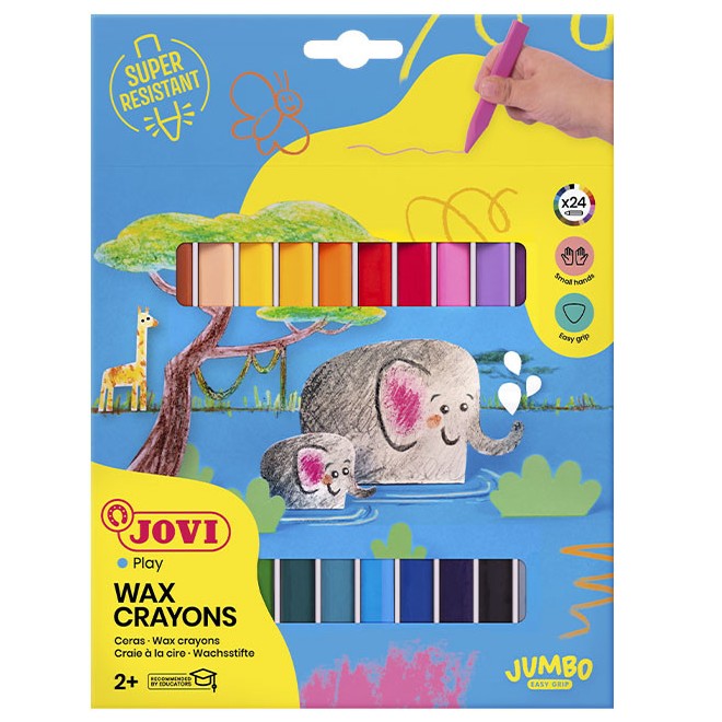 Jovi Jumbo Easy Grip Wax Crayons A Pack Of 24pcs