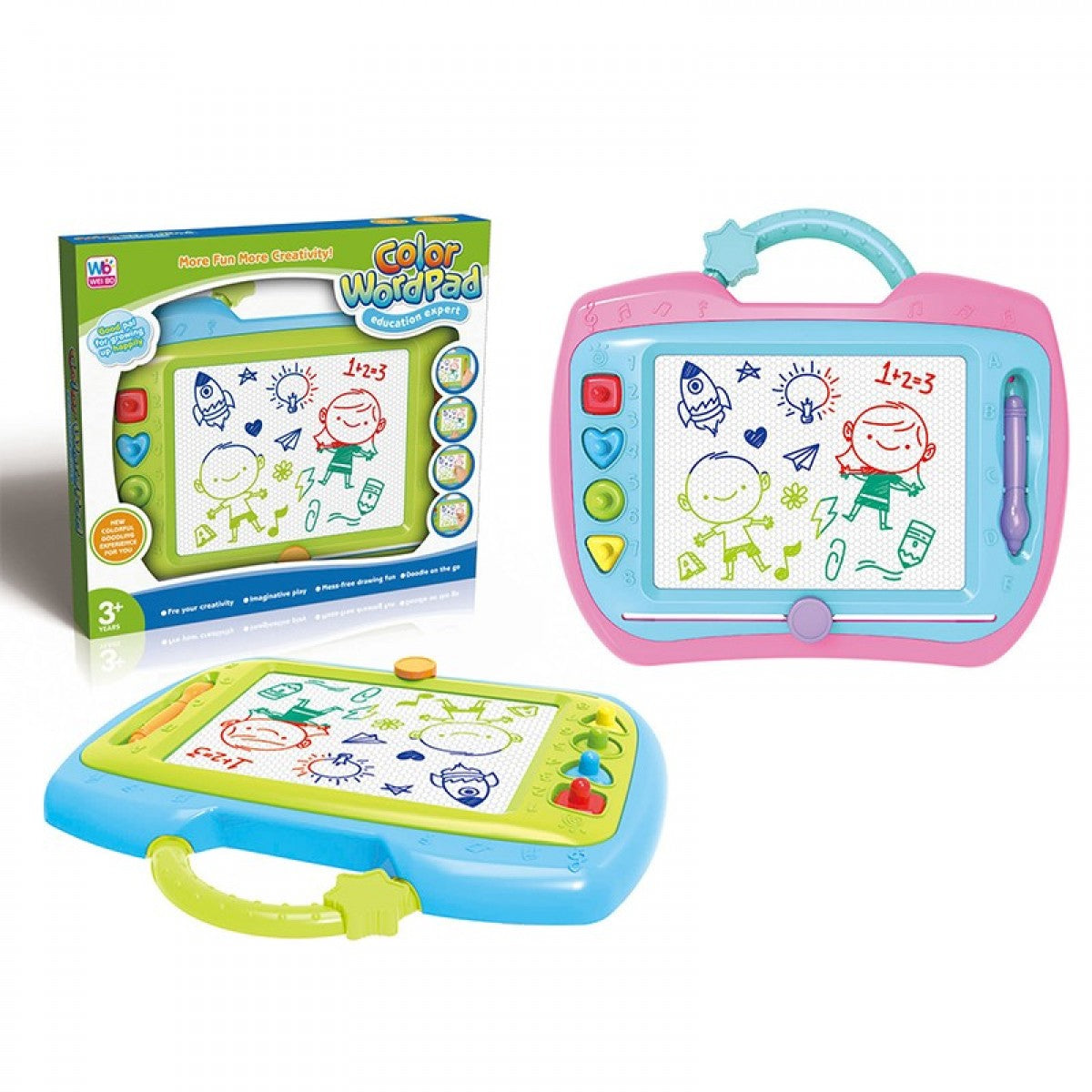 Colourful Magnetic Write-Erase Drawing Board x 1pc Assortment