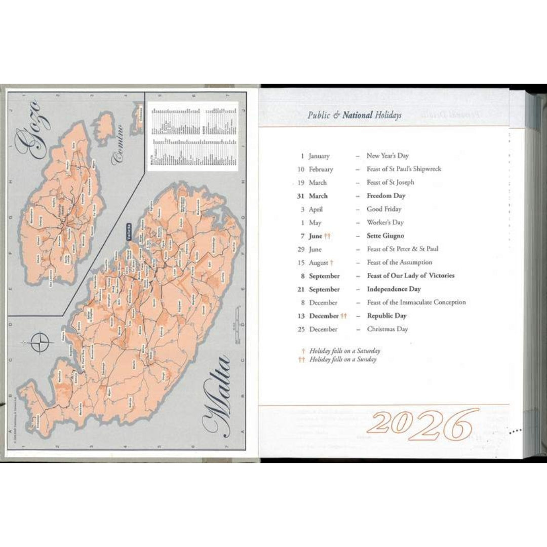 A5 Tucson Maltese Diary Day Per Page 2026 x 1pc Assortment