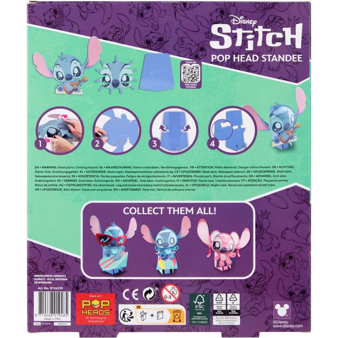 Disney Stitch 3D Pop Head - With Guitar 30cm