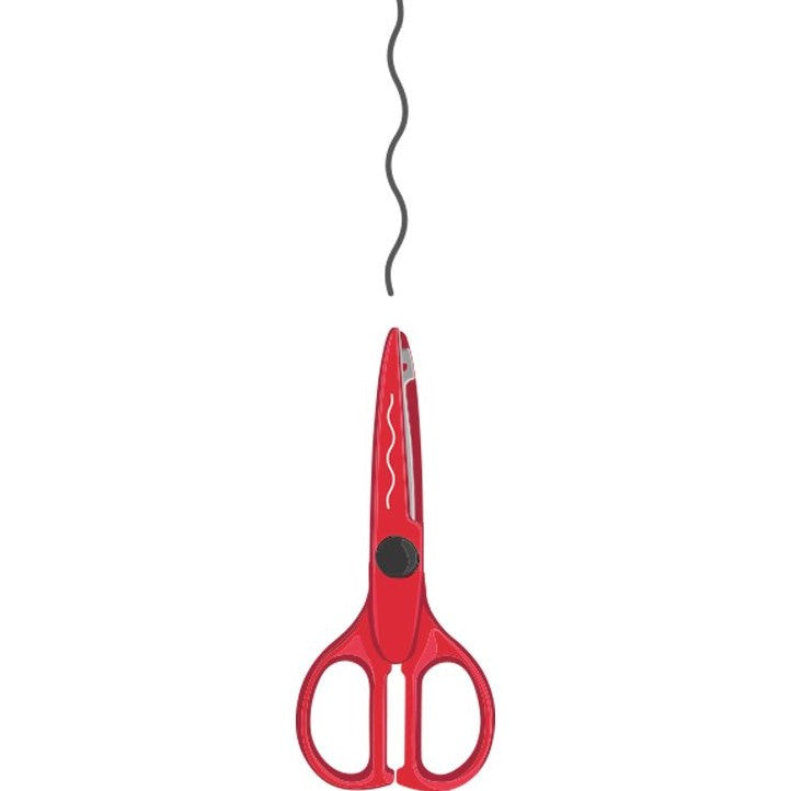 Milan Zig-Zag Handicraft Scissors Red