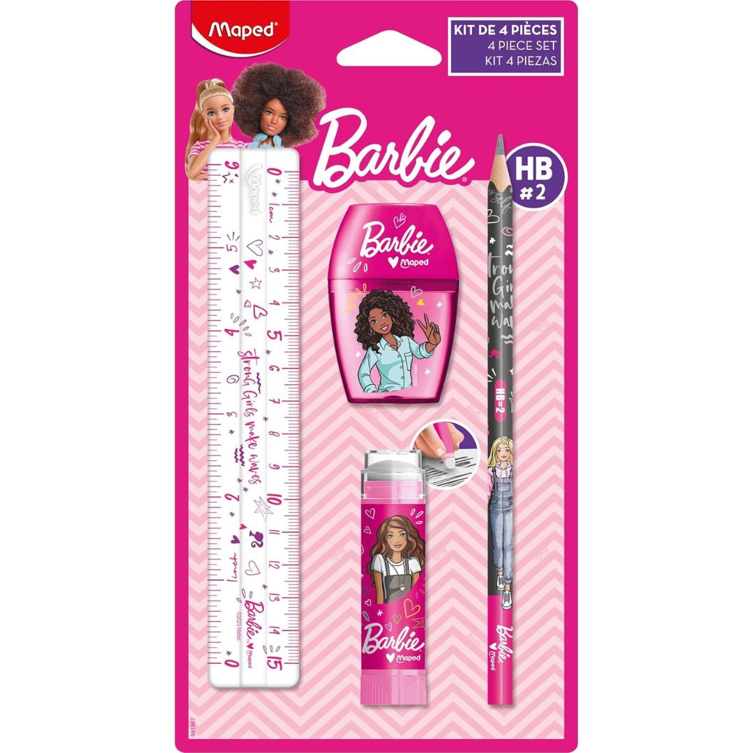 Maped Barbie Stationery Set By 4pcs