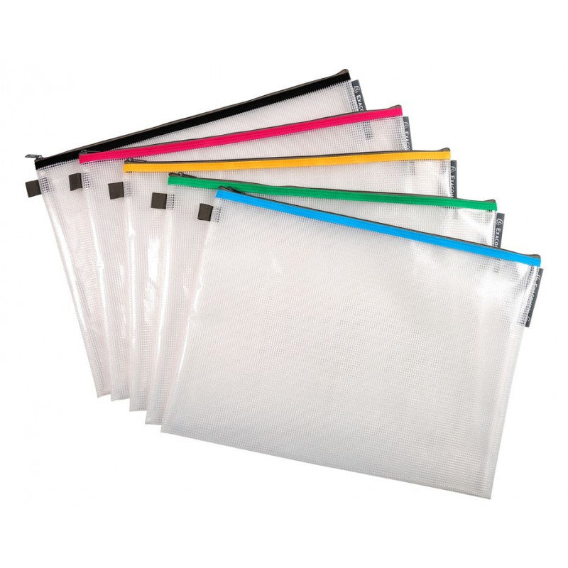 A3 Exacompta Soft Plastic Zippered Folder x 1pc Assortment
