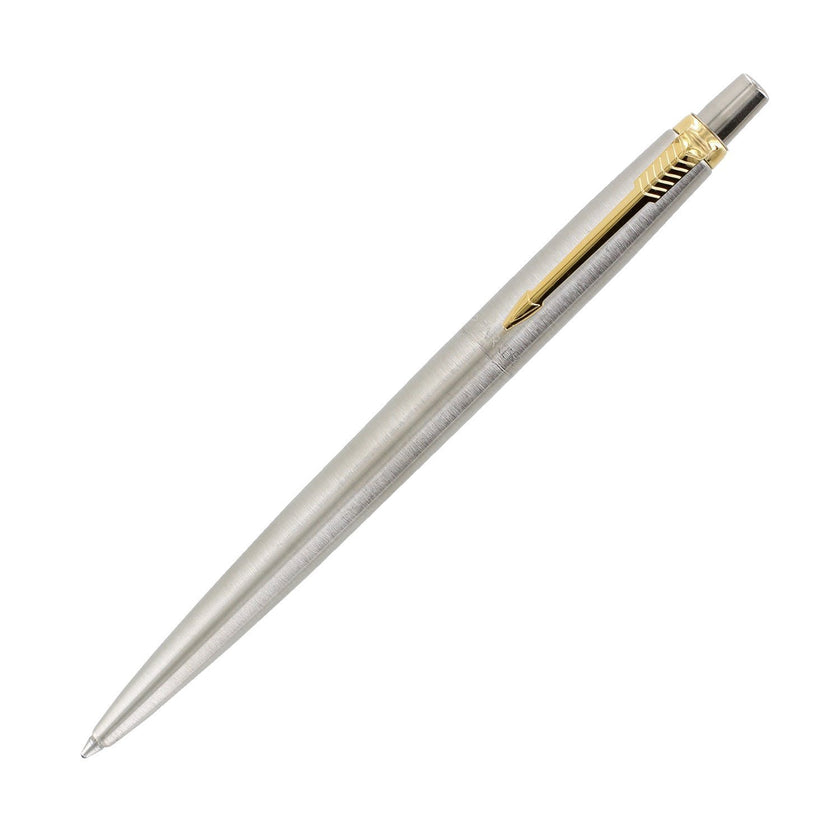 Parker Jotter Ballpoint Pen Blue Ink - Stainless Steel & Gold Trim