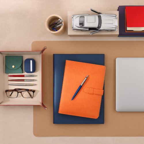 Parker Jotter Ballpoint Pen Blue Ink - Stainless Steel & Gold Trim