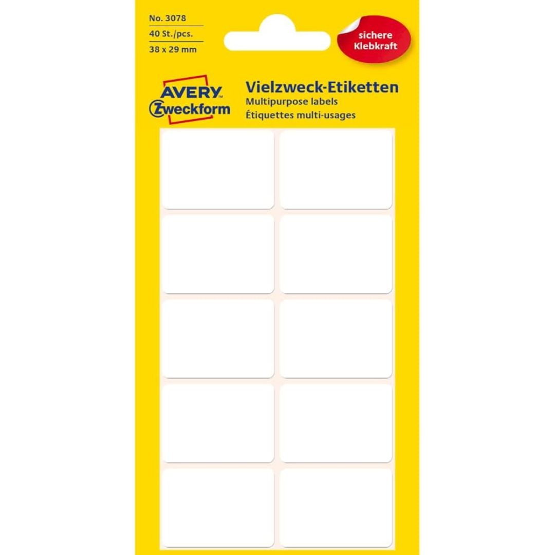 Avery Multipurpose Labels 38 x 29mm A Pack Of 40pcs