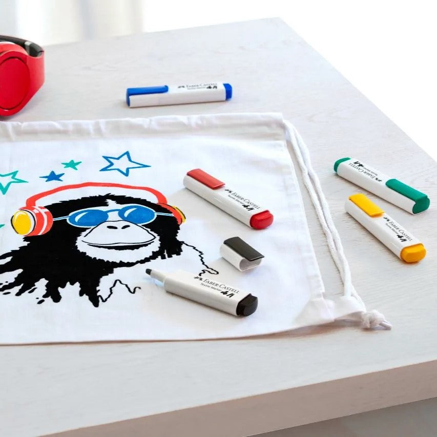 Faber-Castell Textile Marker A Pack Of 5 Colours - Bright