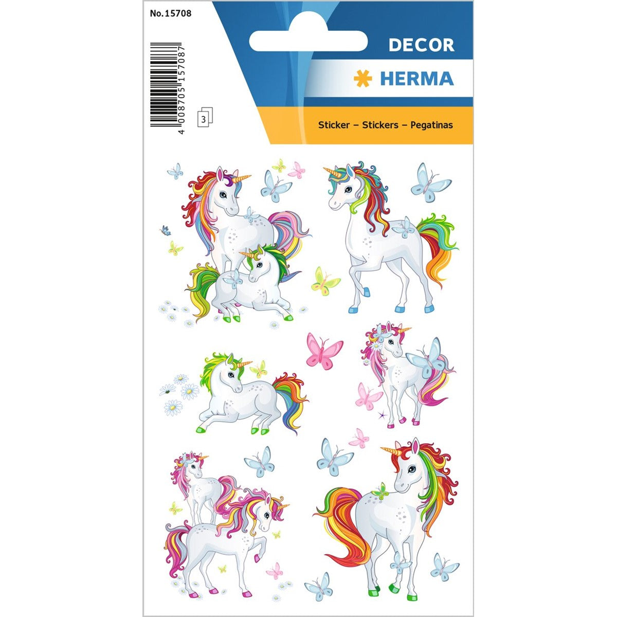 Herma Stickers A Pack Of 3 Sheets - Unicorn "Best Friends"