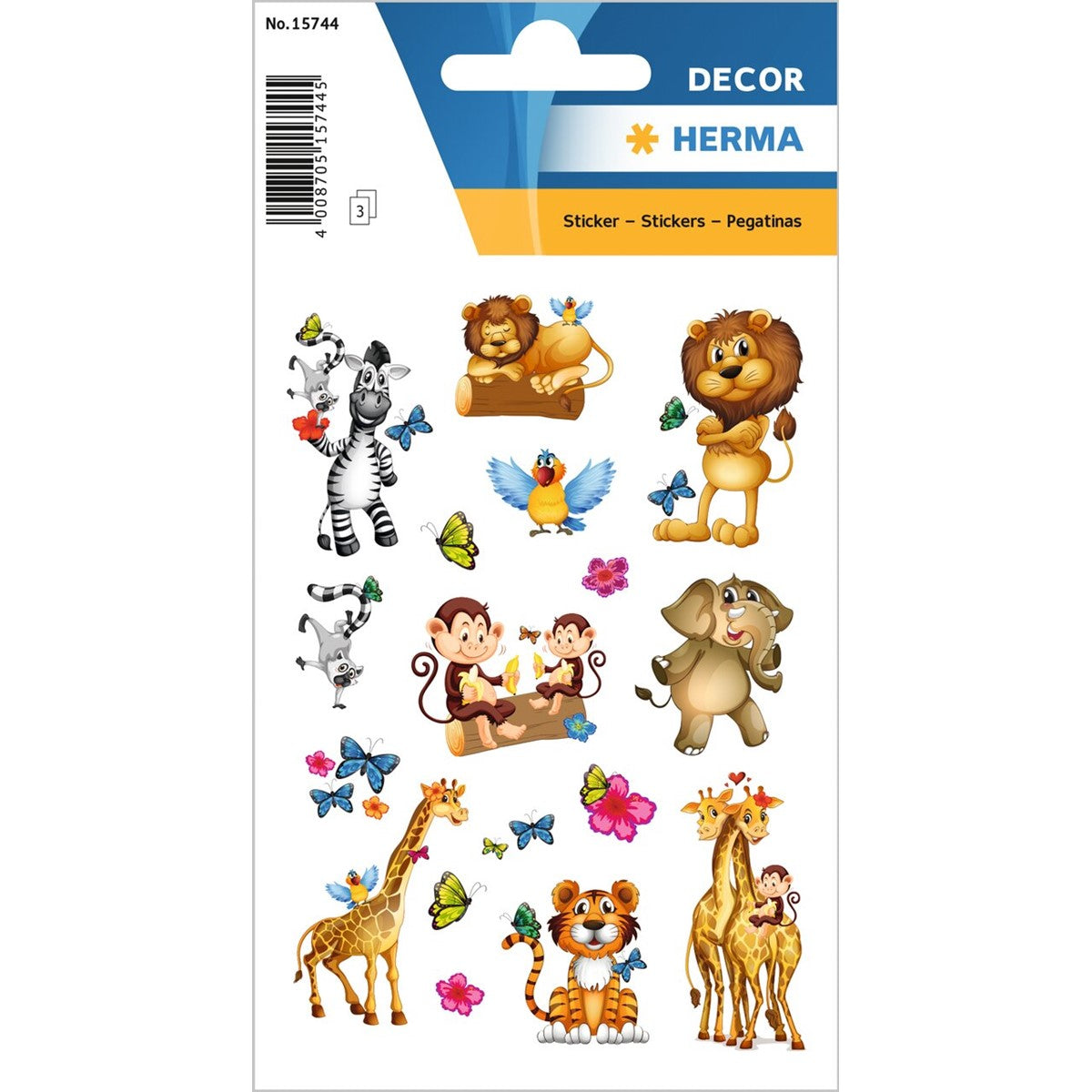 Herma Stickers A Pack Of 3 Sheets - Jungle
