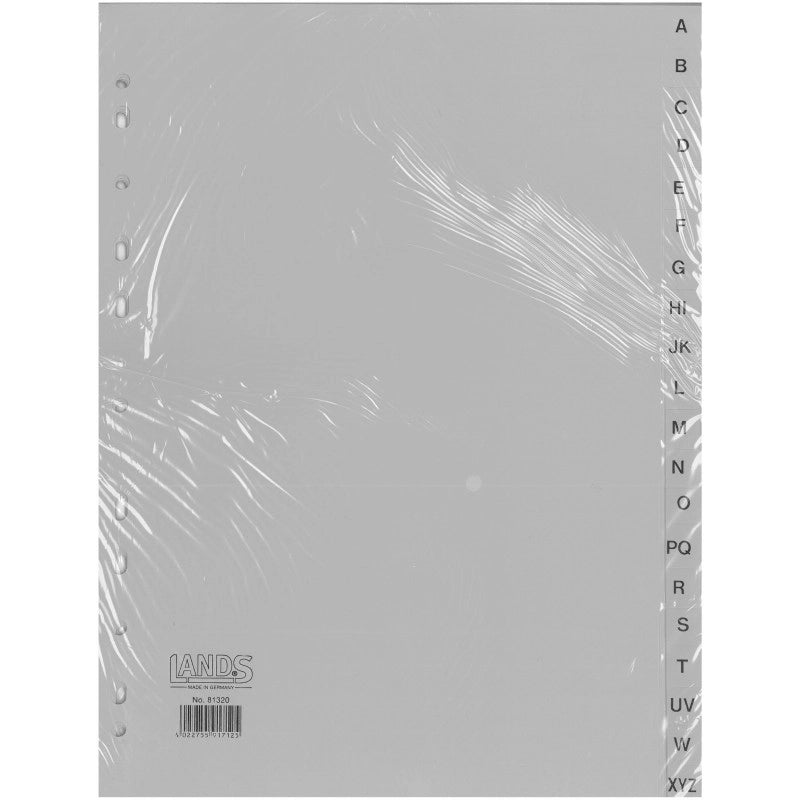 A5 Dividers With Latin Alphabet A-Z Grey