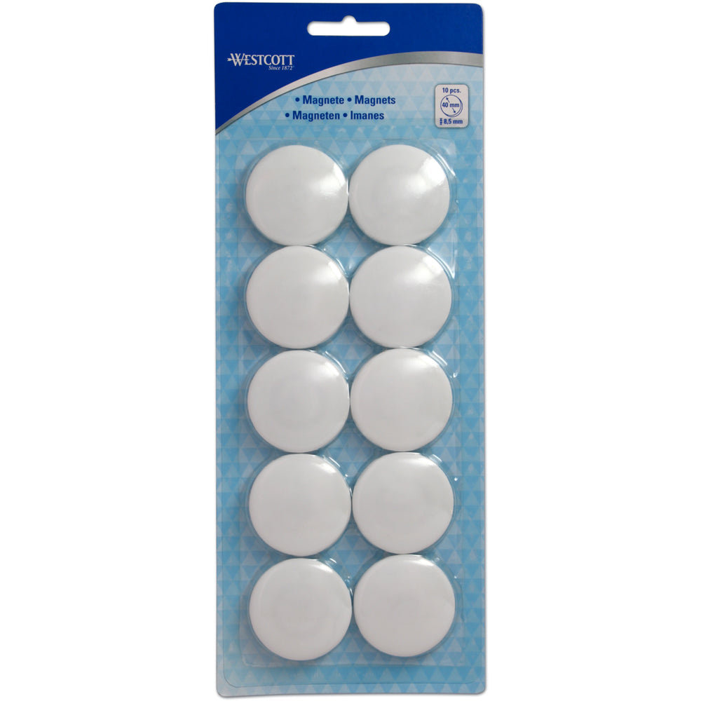 Westcott Magnets 30 x 8mm A Pack Of 10pcs - White