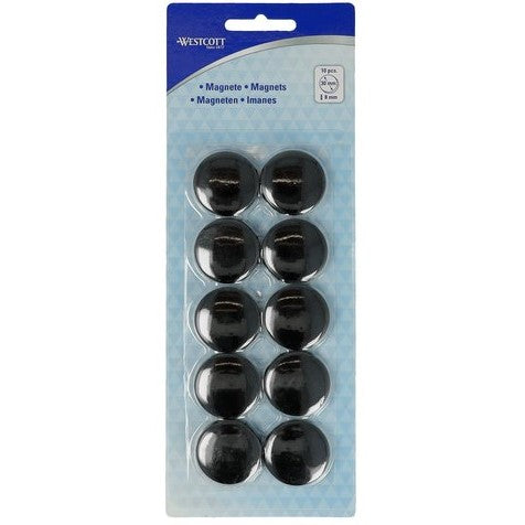 Westcott Magnets 30 x 8mm A Pack Of 10pcs - Black