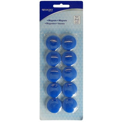 Westcott Magnets 30 x 8mm A Pack Of 10pcs - Blue