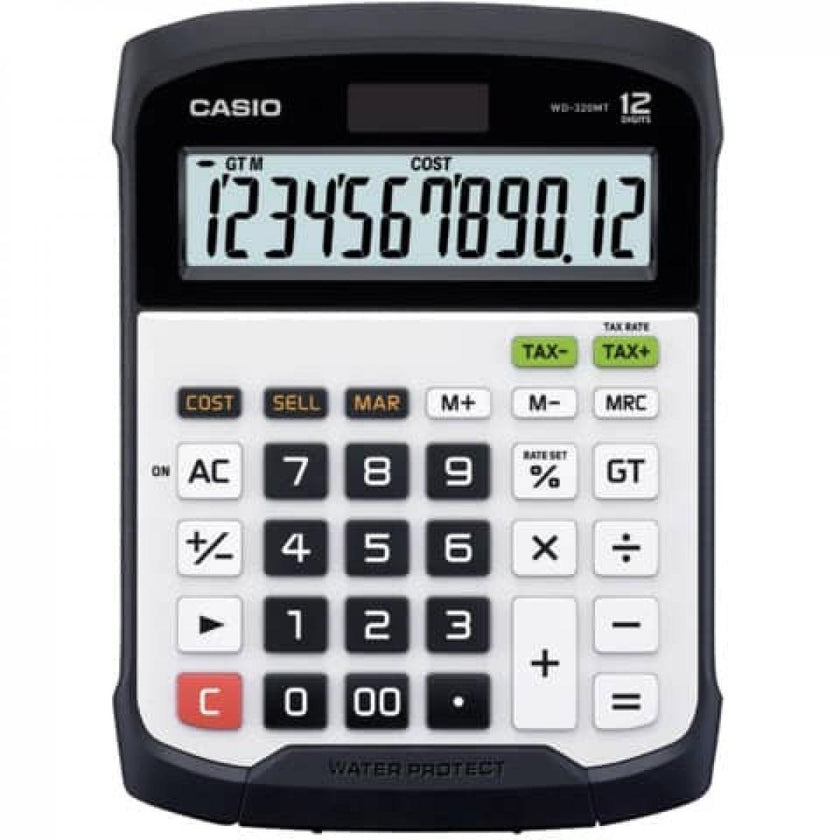 Casio Calculator Water Protected  White/Black WD-320MT 144.5x194.5x35.