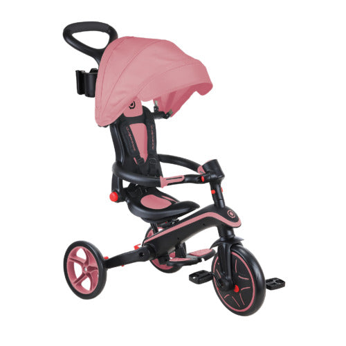 Globber Explorer Trike Foldable 4 In 1 - Deep Pastel Pink