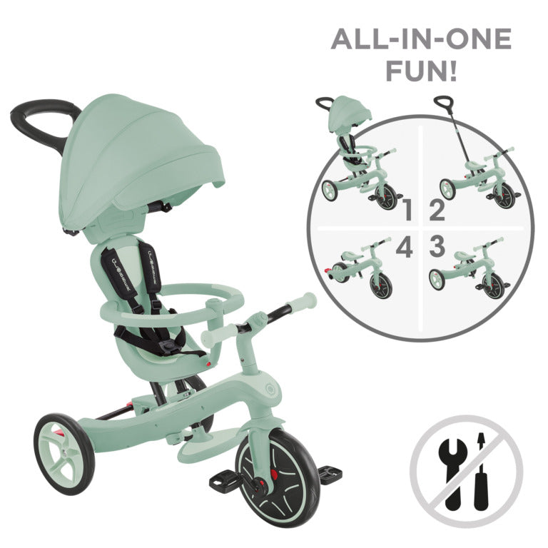 Globber Explorer Trike 4in1 Ecologic - Pistachio