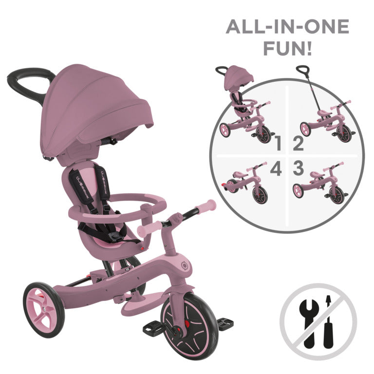 Globber Explorer Trike 4in1 Ecologic - Berry