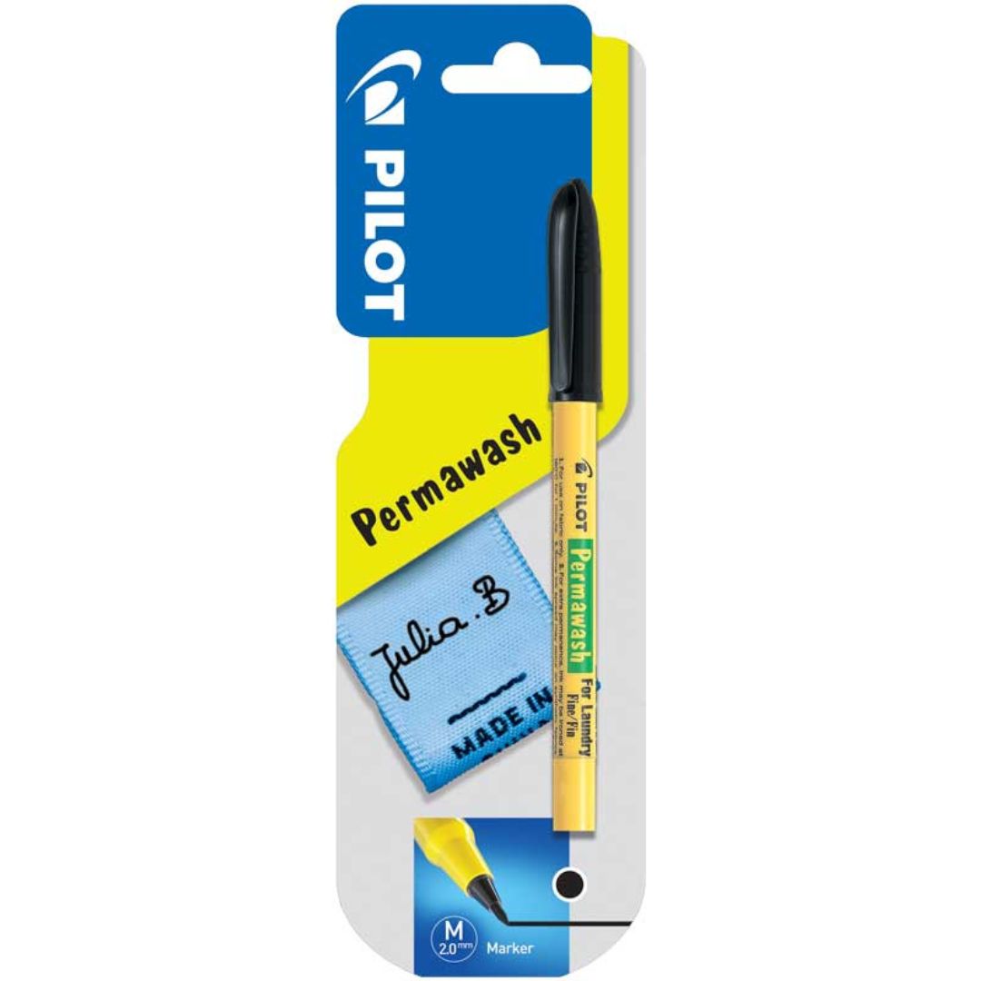 Pilot Permawash Fabric Marker M Black Ink