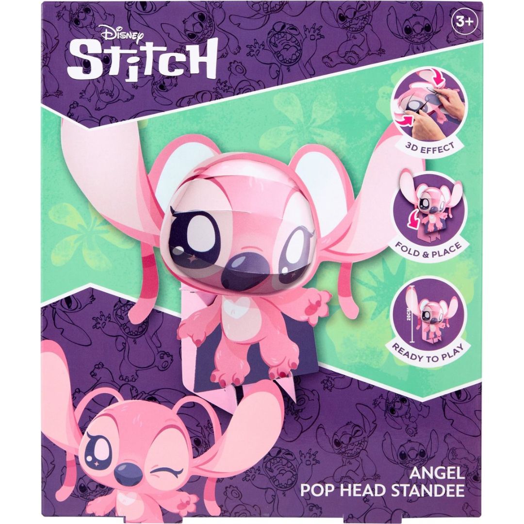 Disney Stitch 3D Pop Head - Angel Pink 30cm