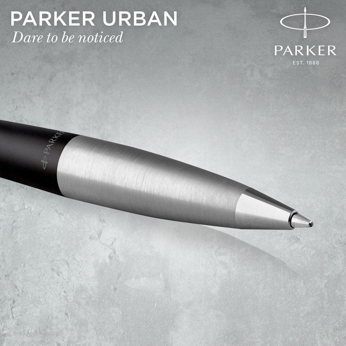 Parker Urban Ballpoint Twist M Blue Ink - Muted Black Lacquer & Chrome Trim