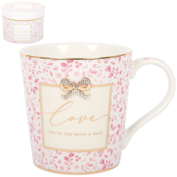 L&P Fine China Mug - Love - Pink Floral
