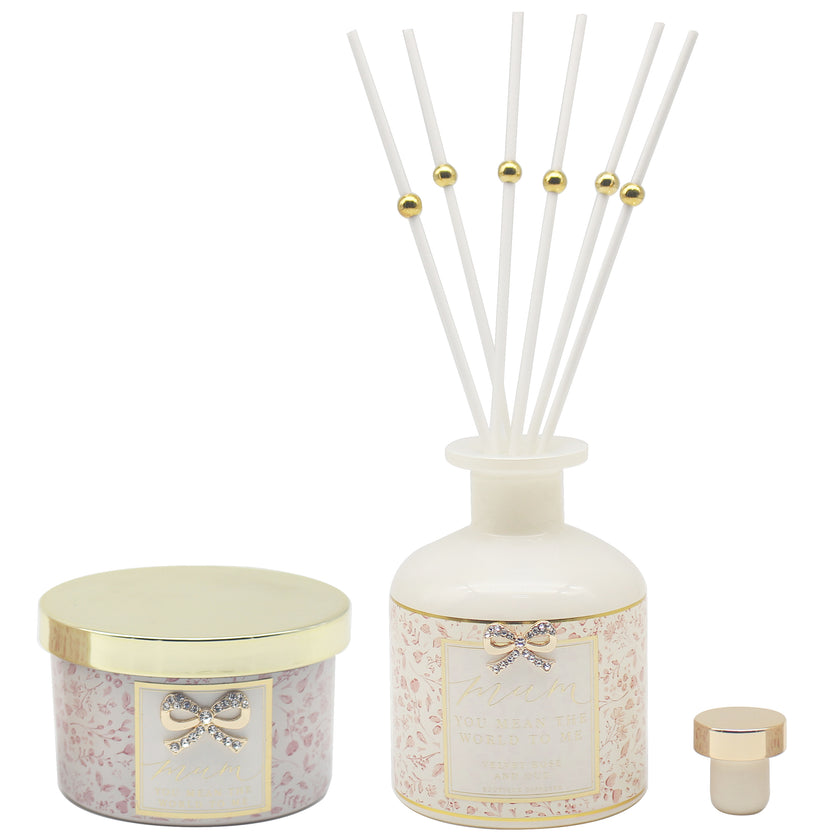 L&P Home Fragrance Set Candle & Diffuser 'Mum' - Velvet Rose & Oud