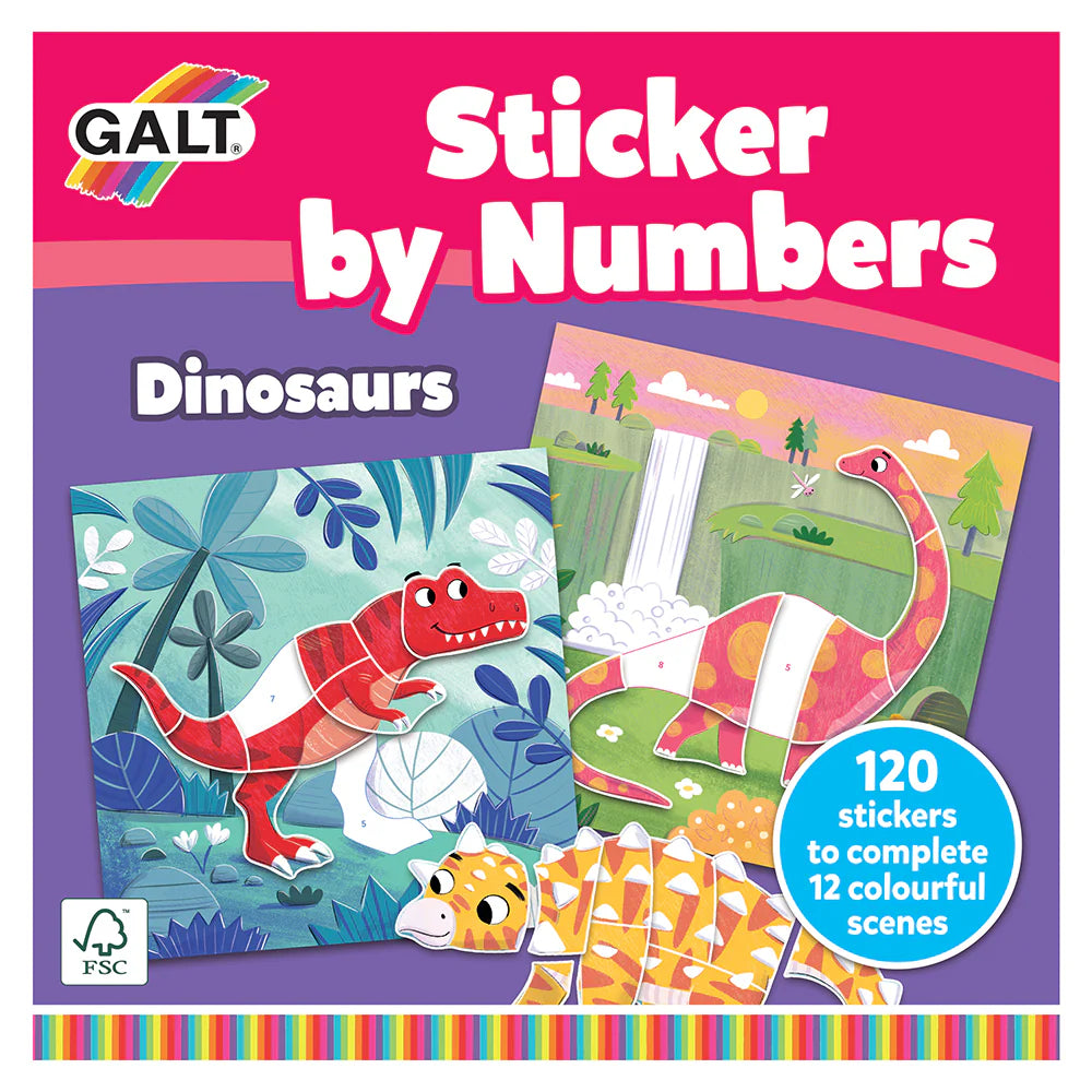 Galt Sticker By Numbers - Dinosaurs