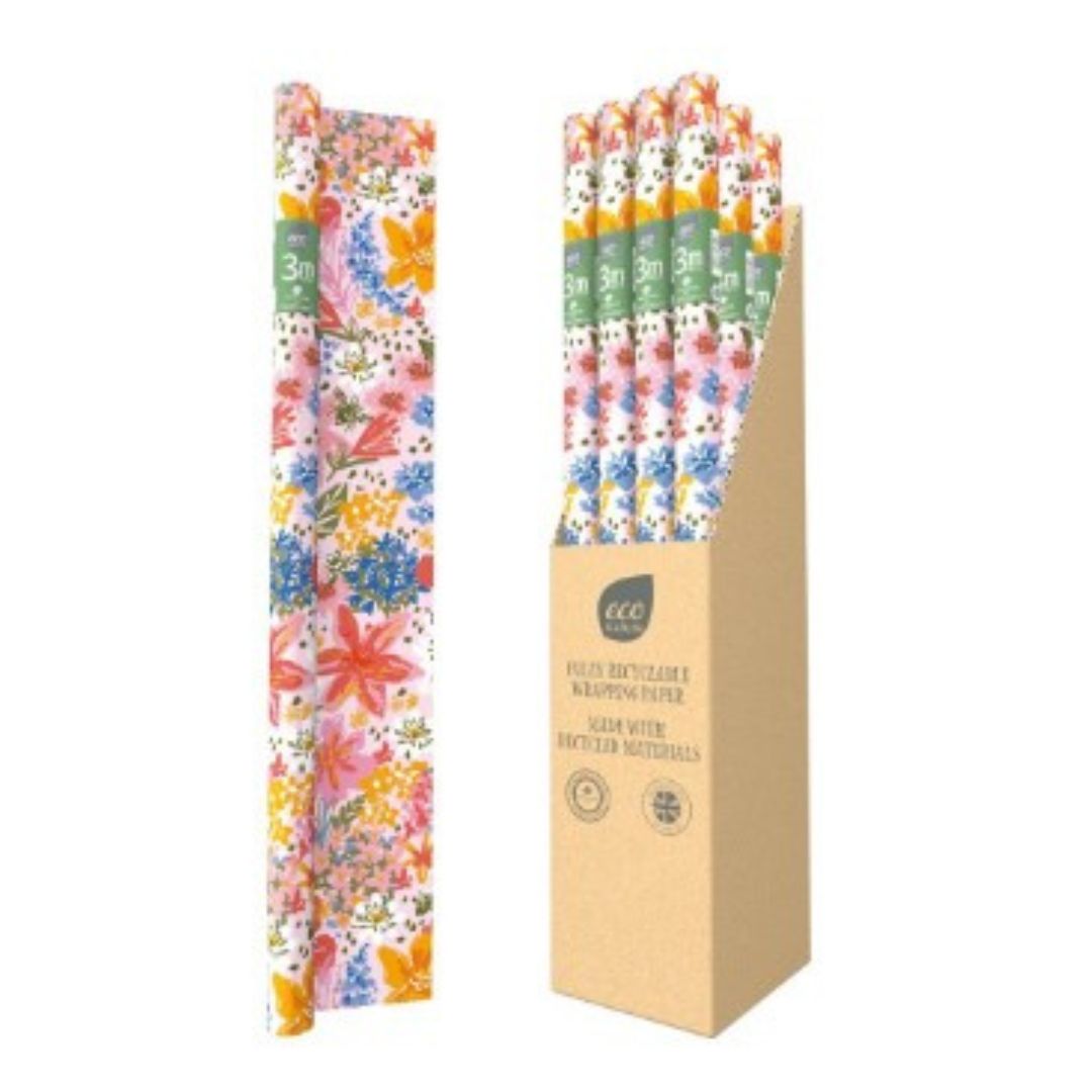 Eco Gift Wrapping Paper Roll 3m - Floral