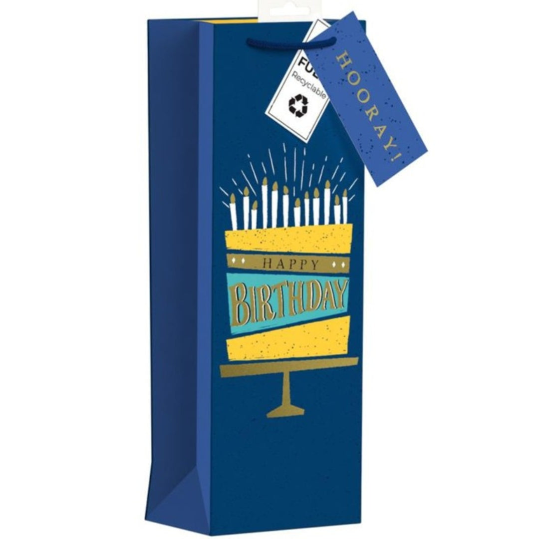 Giftmaker Gift Bottle Bag 35.5 x 12.5cm - Happy Birthday