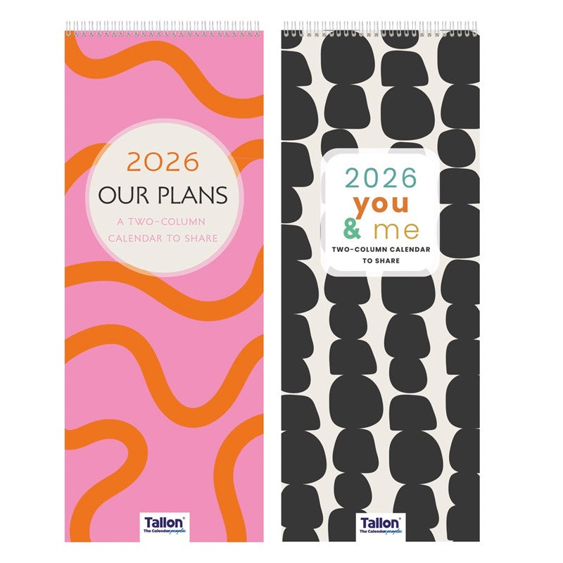 Tallon Calendar Super Slim 2026 - Two Column x 1pc Assortment