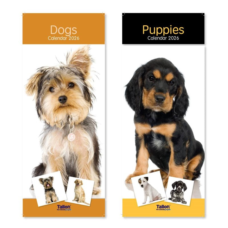 Tallon Calendar Super Slim 2026 - Dogs & Puppies x 1pc Assortment