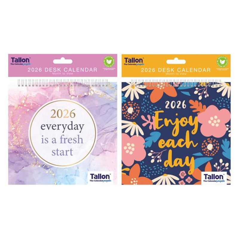 Tallon Desktop Calendar 2026 - Quotes/Terrazzo x 1pc Assortment